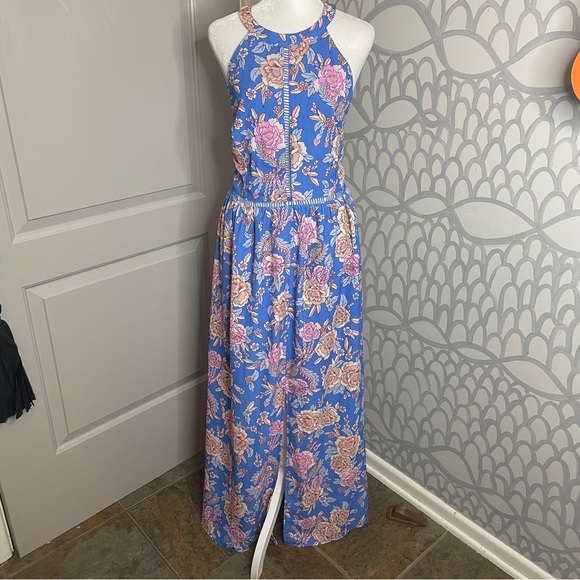 ZESICA Womens Halter Neck Floral Print Backless Split Beach Party Maxi - Picture 7 of 14